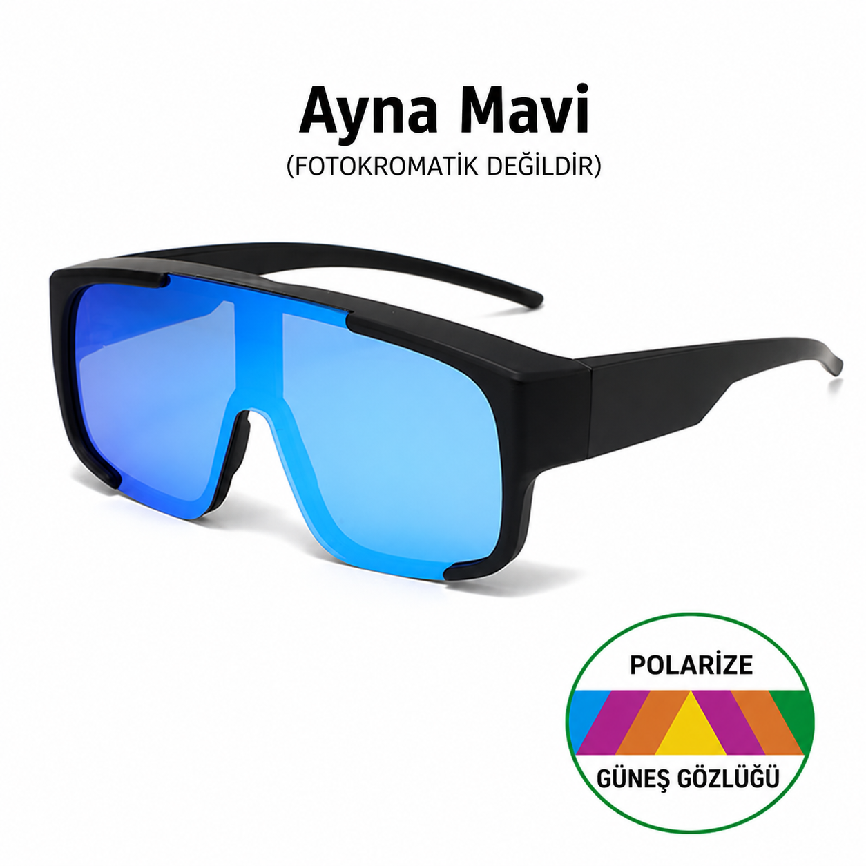 OPTA fit-over güneş gözlüğü — ayna mavi lens, polarize